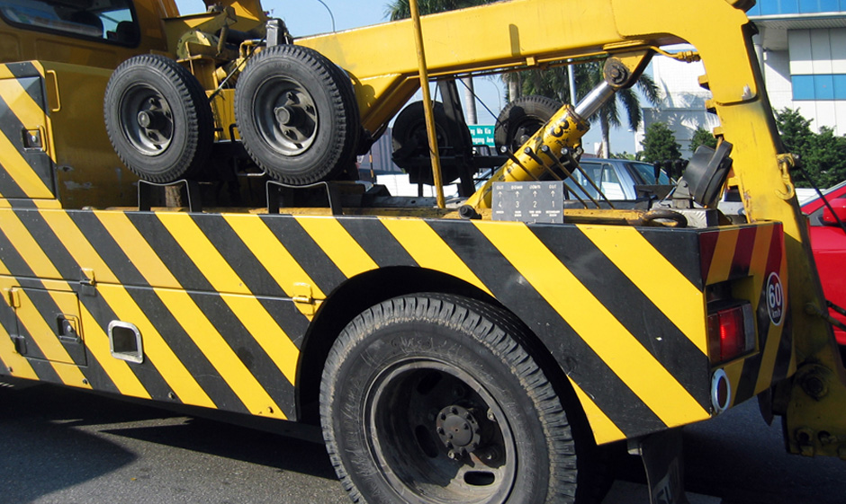 Wheel Lift Yellow with Black Stripes tow truck Wheel Lift Yellow with Black Stripes tow truck